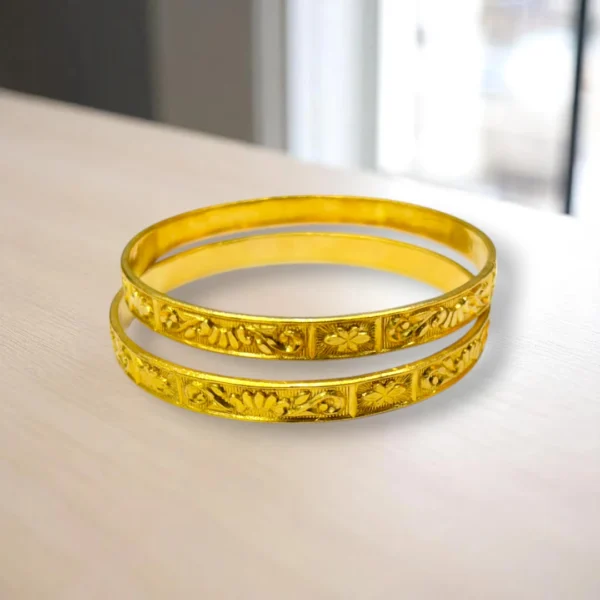 Feather Touch Gold Cover Bronze Bangles