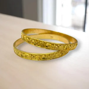 Double Twist Gold Cover Bronze Bangles